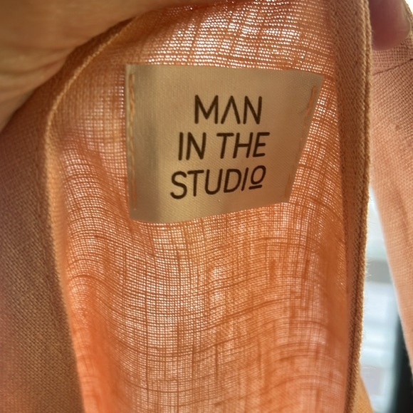 Man In The Studio (ordered from Etsy), handmade, peach linen frock - Picture 2 of 4